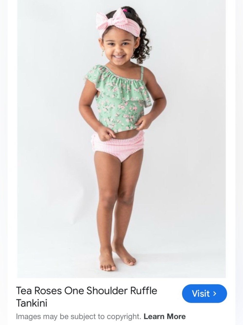 Ruffle Butts Tea Roses One Shoulder Ruffle
Tankini 2pc 3T - Picture 2 of 2